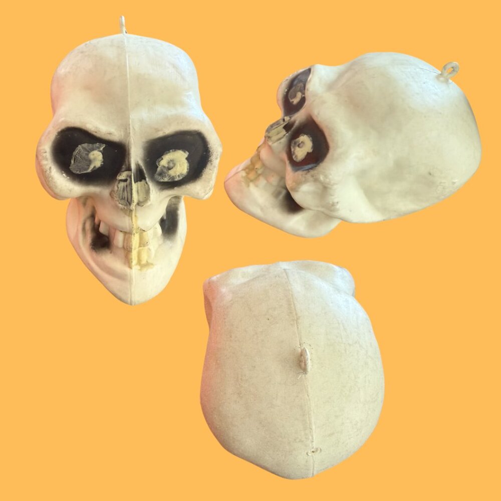 💀 Vintage Blow Mold Skeleton Skull 💀